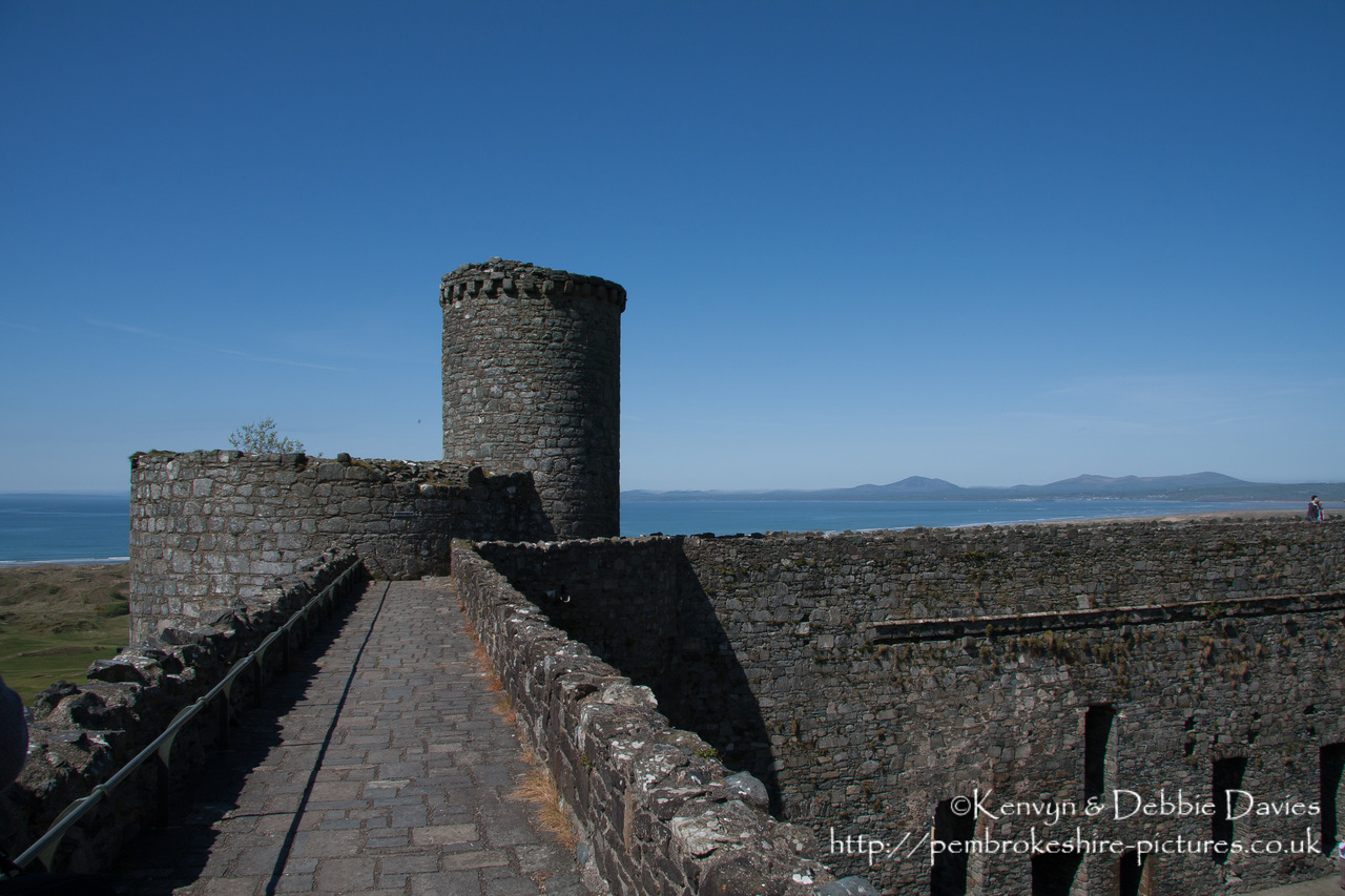 Harlech Castle, Tremadog Bay, Snowdonia National Park in Gwynedd. Built by Edward I from 1283-1290, it is part of the "Iron Ring" of castles built to subdue Welsh resistance.